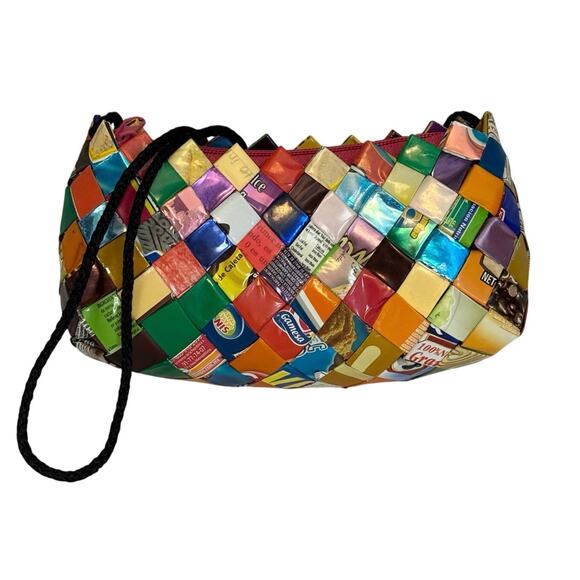 Unbranded Handbags - Colorful Candy Gum Wrapper Purse Shoulder Crossbody Bag Handmade Recycled Small